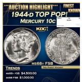 1944-d Mercury Dime TOP POP! 10c ms68+ FSB SEGS