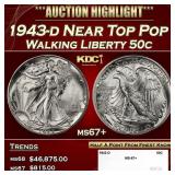 1943-d Walking Liberty Half Dollar Near Top Pop 50