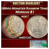 PCGS 1884-o Morgan Dollar Monster Rainbow Toned $1