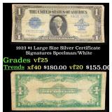 1923 $1 large size Silver Certificate Grades vf+ S
