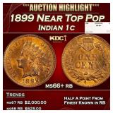 1899 Indian Cent Near Top Pop 1c ms66+ rb SEGS