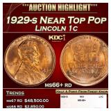 1929-s Lincoln Cent Near Top Pop 1c ms66+ rd SEGS