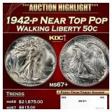 1942-p Walking Liberty Half Dollar Near Top Pop 50
