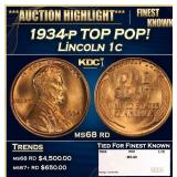 1934-p Lincoln Cent TOP POP! 1c ms68 rd SEGS