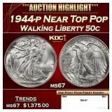 1944-p Walking Liberty Half Dollar Near Top Pop 50
