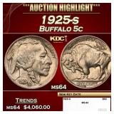 1925-s Buffalo Nickel 5c ms64 SEGS
