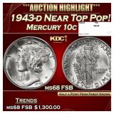 1943-d Mercury Dime Near Top Pop! 10c ms68 FSB SEG
