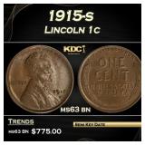 1915-s Lincoln Cent 1c Grades ms63 bn
