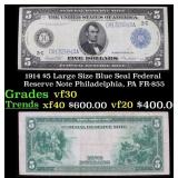 1914 $5 Large Size Blue Seal Federal Reserve Note