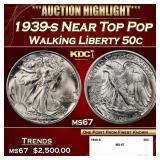 1939-s Walking Liberty Half Dollar Near Top Pop 50