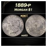 1889-p Morgan Dollar $1 Grades ms63