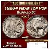 1926-p Buffalo Nickel Near Top Pop 5c ms67 SEGS