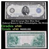 1914 $5 Large Size Blue Seal Federal Reserve Note