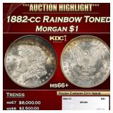 1882-cc Morgan Dollar Rainbow Toned $1 ms66+ SEGS