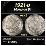 1921-d Morgan Dollar $1 Grades ms65