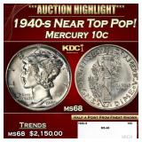 1940-s Mercury Dime Near Top Pop! 10c ms68 SEGS