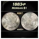 1883-p Morgan Dollar $1 Grades ms63+