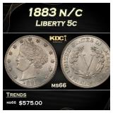 1883 n/c Liberty Nickel 5c Grades ms66