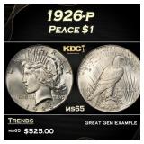 1926-p Peace Dollar $1 Grades ms65