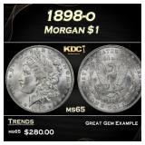1898-o Morgan Dollar $1 Grades ms65
