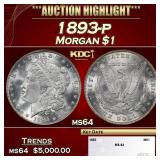 1893-p Morgan Dollar $1 ms64 SEGS