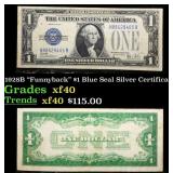 1928B $1 Blue Seal Silver Certificate "Funnyback"