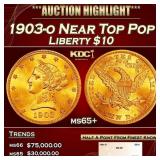 1903-o Gold Liberty Eagle Near Top Pop $10 ms65+ S