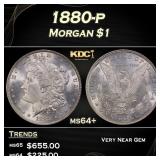 1880-p Morgan Dollar $1 Grades ms64+