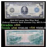 1914 $10 Large Size Blue Seal Federal Reserve Note