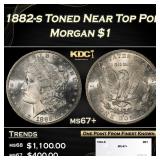 1882-s Morgan Dollar Toned Near Top Pop $1 ms67+ S
