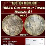1884-o Morgan Dollar Colorfully Toned $1 ms66+ SEG