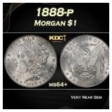 1888-p Morgan Dollar $1 Grades ms64+