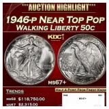 1946-p Walking Liberty Half Dollar Near Top Pop 50