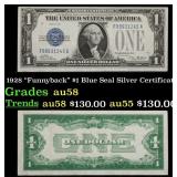 1928 $1 Blue Seal Silver Certificate "Funnyback" G