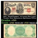 1907 $5 Large Size Legal Tender Note "WoodChopper"