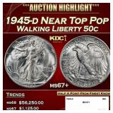 1945-d Walking Liberty Half Dollar Near Top Pop 50