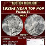 1926-s Peace Dollar Near Top Pop $1 ms66+ SEGS