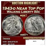 1943-d Walking Liberty Half Dollar Near Top Pop 50