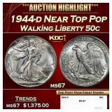 1944-d Walking Liberty Half Dollar Near Top Pop 50