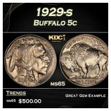 1929-s Buffalo Nickel 5c Grades ms65