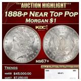 1888-p Morgan Dollar Near Top Pop $1 ms67+ SEGS