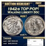 1942-s Walking Liberty Half Dollar TOP POP! 50c ms