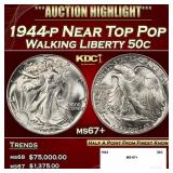 1944-p Walking Liberty Half Dollar Near Top Pop 50