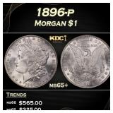 1896-p Morgan Dollar $1 Grades ms65+