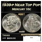 1939-p Mercury Dime Near Top Pop! 10c ms68 SEGS