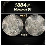 1884-p Morgan Dollar $1 Grades ms62