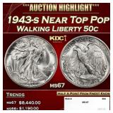 1943-s Walking Liberty Half Dollar Near Top Pop 50