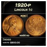 1920-p Lincoln Cent 1c Grades ms66 rd