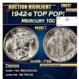 1942-s Mercury Dime TOP POP! 10c ms68+ FSB SEGS