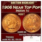 1906 Indian Cent Near Top Pop! 1c ms66 rd SEGS